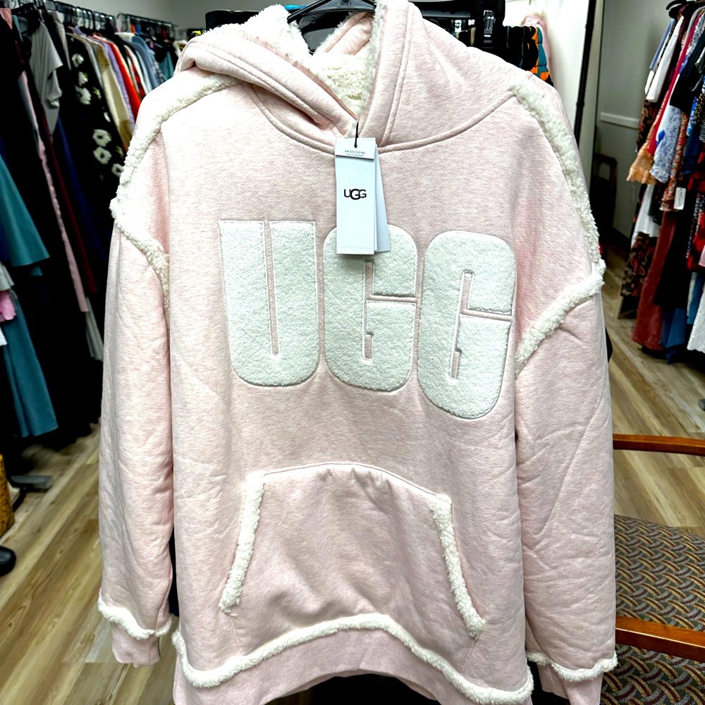 UGG hoodie sz Large pale pink